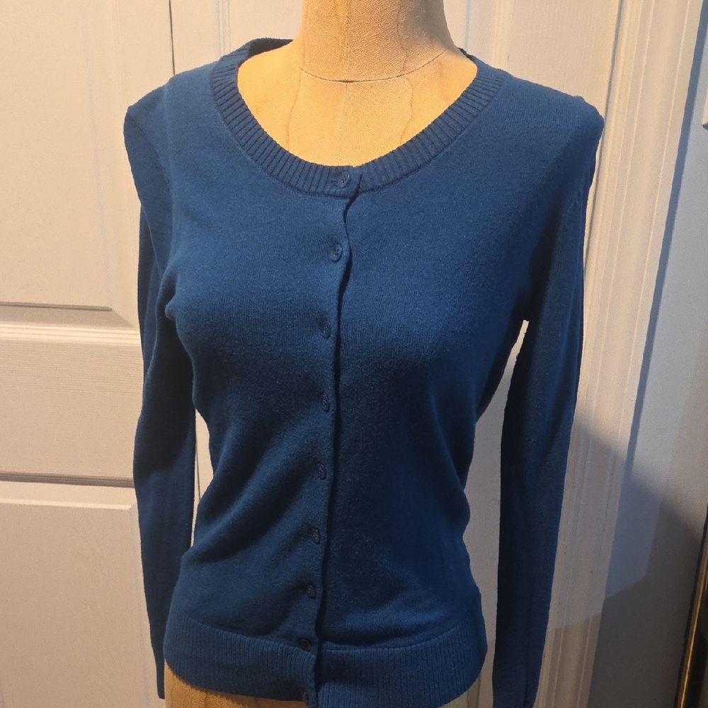 GAP Women's Blue Cardigan Sweater